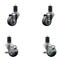 Service Caster 3'' Thermoplastic Rubber Wheel Swivel 1-5/8'' Expanding Stem Caster Set 2 Brakes, 4PK SCC-EX20S314-TPRB-2-TLB-2-158 - alternate 1